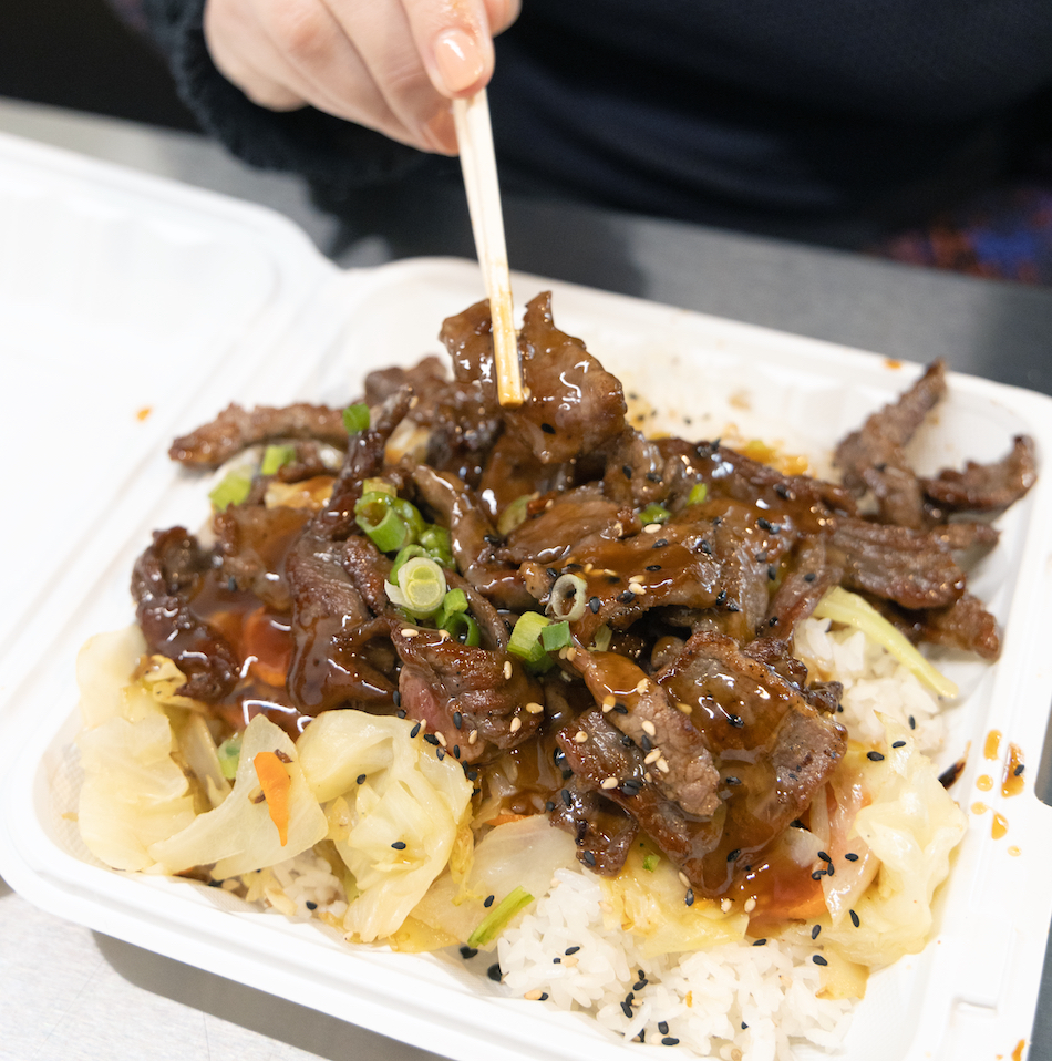 hibachi beef, one of many quickway takeaway options